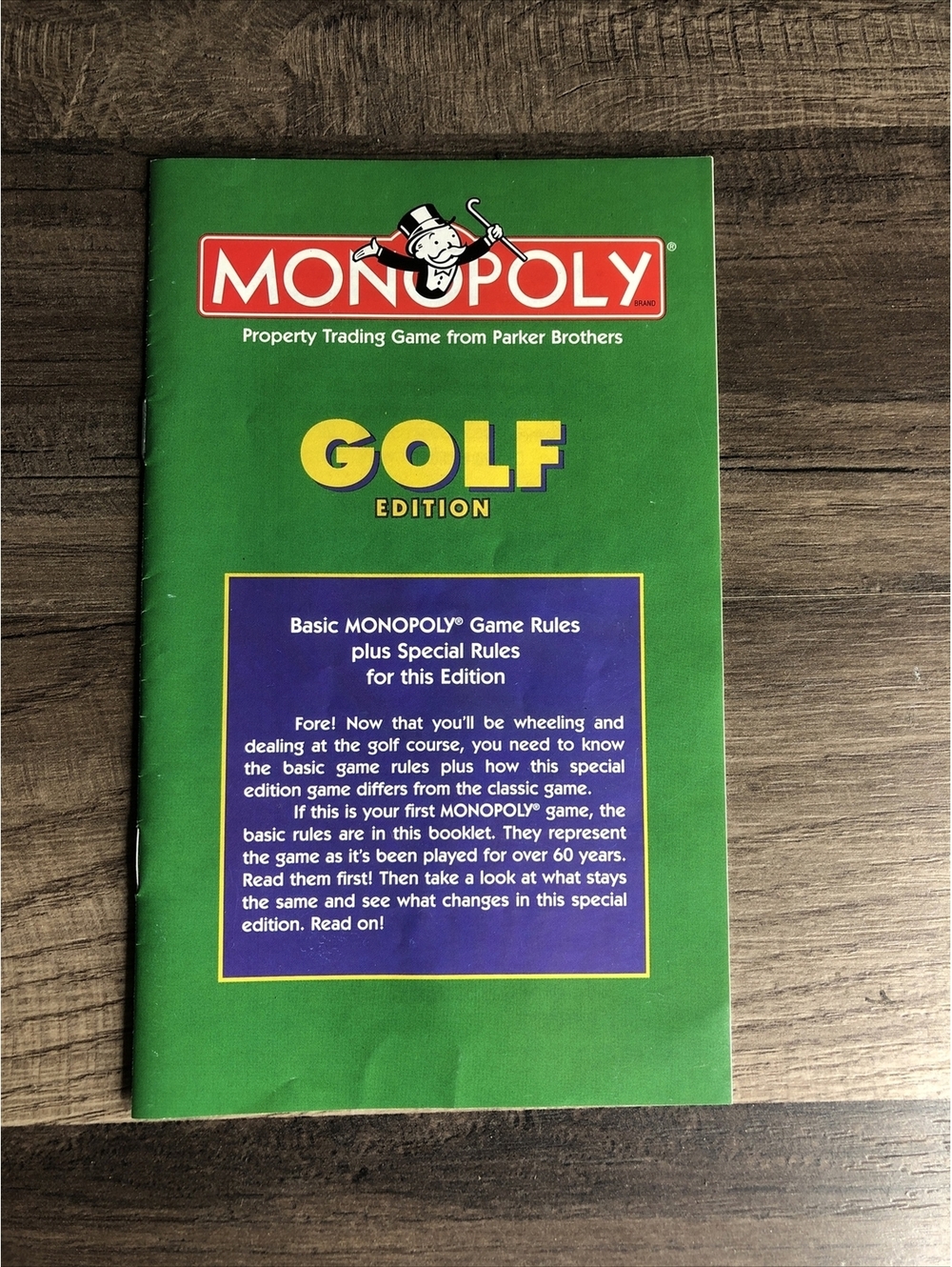 Monopoly Golf Edition 1998 Instruction Manual
